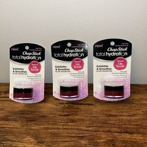 (3) ChapStick Total Hydration Natural Lip Scrub 0.27 oz Sealed Sugar Plum